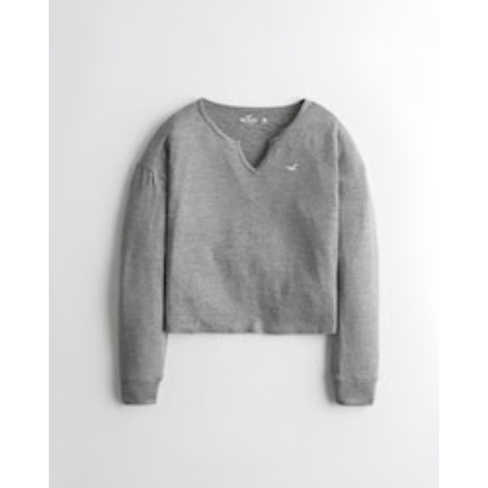 *NWT*Women's Hollister Cozy Sleep Top in Grey; Size XS; MSRP $24.95